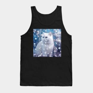 Snowy British Shorthair Cat Tank Top